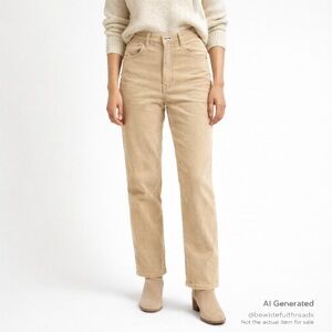 Rolla’s Original High Rise Straight Beige Corduroy Pants – Size 26 (AU 8)